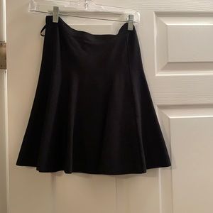 Black high waisted fit and flare skirt
